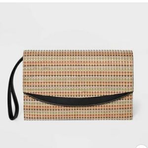 Striped Flap Clutch NWT